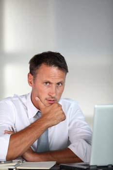 Businessman working in the office