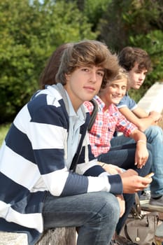 Closeup of high-school student