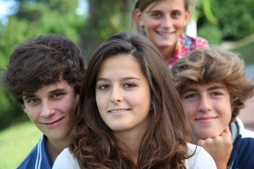 Group of teens after school