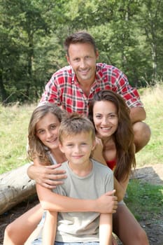Family having fun on hiking day