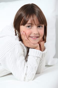 Closeup of cute little girl