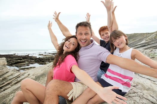Happy family on summer holidays