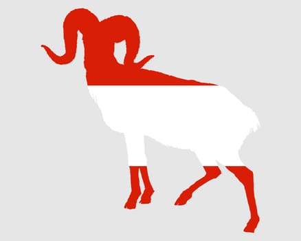 National flag of Austria with ram