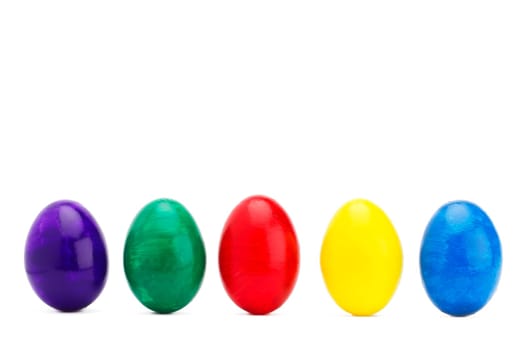 Colored row with Easter eggs