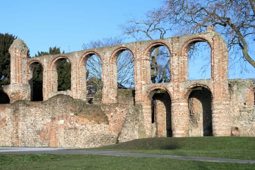 Priory ruins with arches