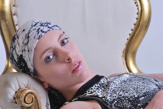 Woman laying back