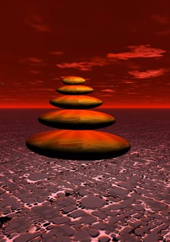 Red stones