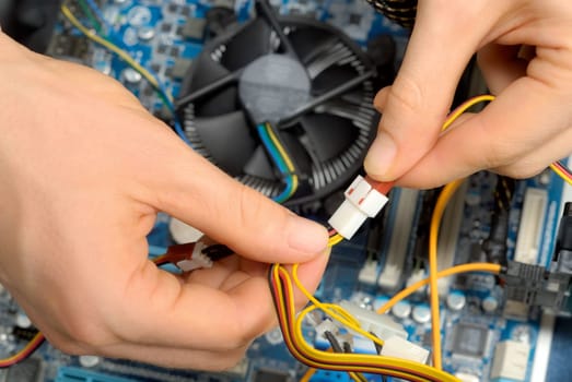 Working on the computer hardware