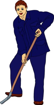 young man working