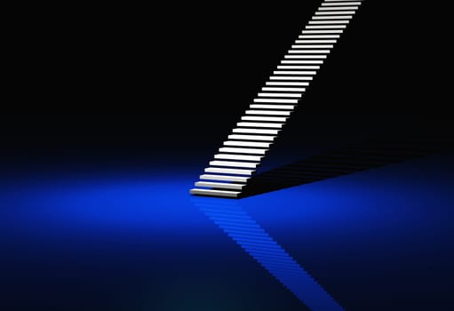 White Modern Stairs - Blue Background 21