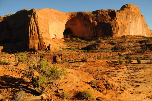 Sandstone Cliffs at Sunset near Moab