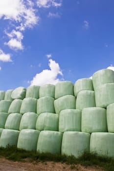 Straw bales packed 07