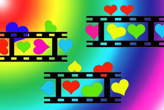 Colorful Hearts in Movies