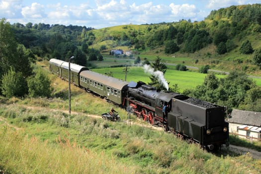Landscape with a steam train