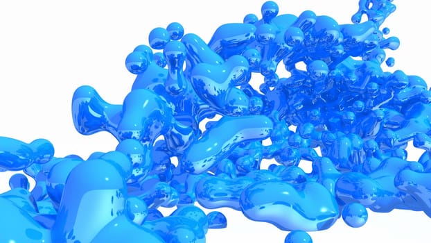 Blue Liquid on white background - 04