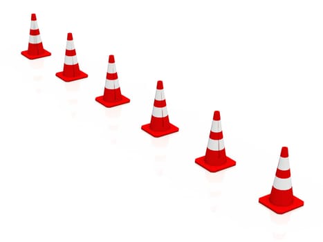 Diagonal - 3D Construction Site Pylons 05
