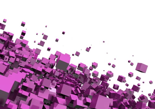 3D - Flying Cube Pink 08