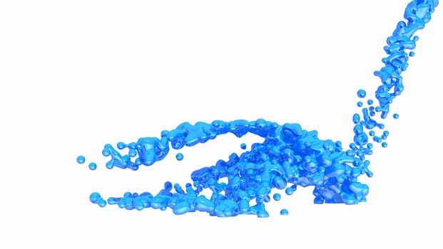 Blue Liquid on white background - 03