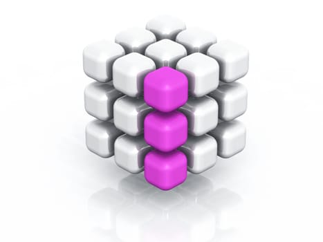 Cuboid - silver pink