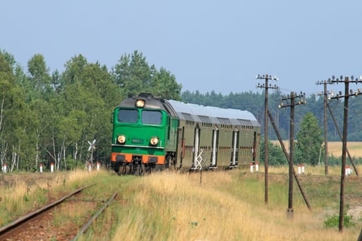 Landscape with a passenger train