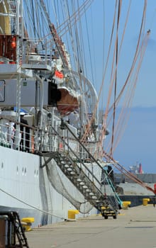 Side view of the historical yacht