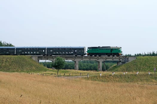 Landscape with a passenger train
