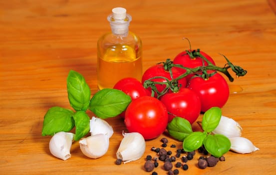 Tomatoes,basil,garlic,pepper