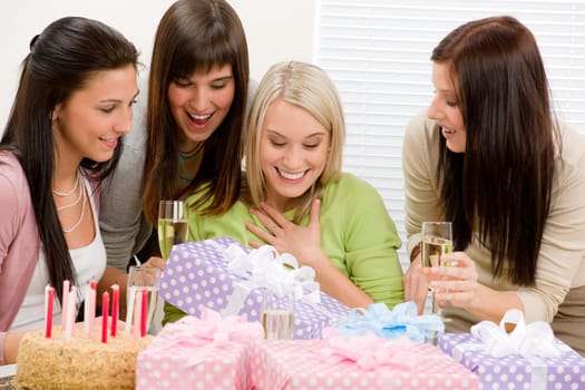 Birthday party - happy woman getting present