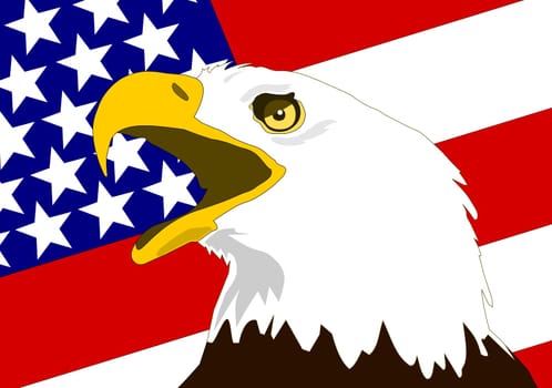 American Eagle with Flag of the US