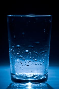 Glass of water with air bubbles