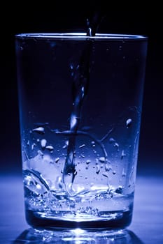 Glass of water with air bubbles