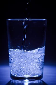 Glass of water with air bubbles