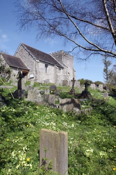 Church in England. Medieval Saint Nicholas&#039 parish or village church in Bramber. religious building in sussex