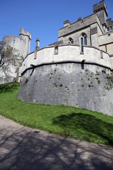 English medieval castle of Arundel the seat of the Dukes of Norfolk. Ancient stone fortification from middle ages