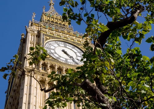 big ben in english capital london. tourist attraction and seat of english parliament in westminster