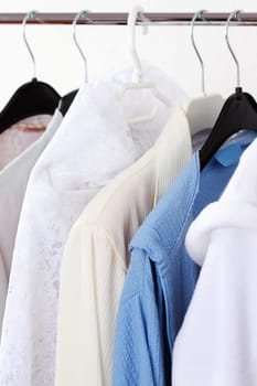 Hanging clothes in the laundry room or a shop