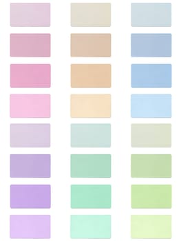 Colour fabric paint samples isolated over white