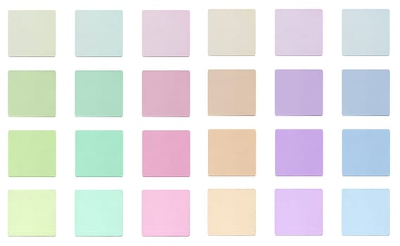 Colour fabric paint samples isolated over white