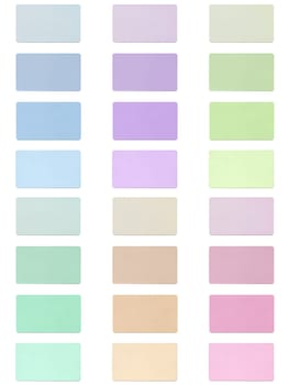 Colour fabric paint samples isolated over white