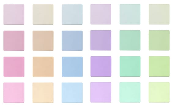 Colour fabric paint samples isolated over white