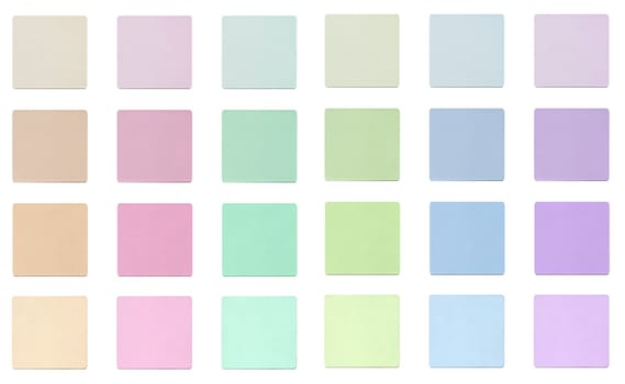 Colour fabric paint samples isolated over white