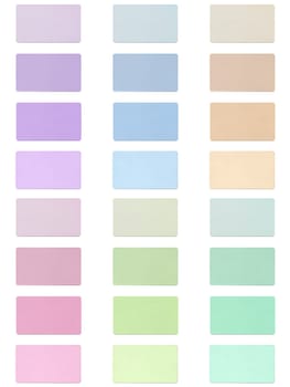 Colour fabric paint samples isolated over white