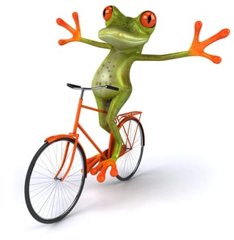 Frog and bicycle