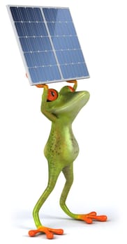 Frog with solar panel