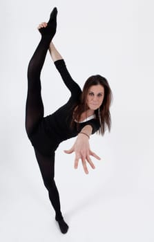 young woman in studio saying look at my hands