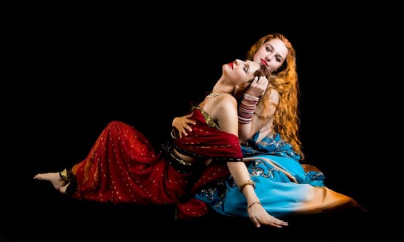 two young and beauty  girl - indian dress