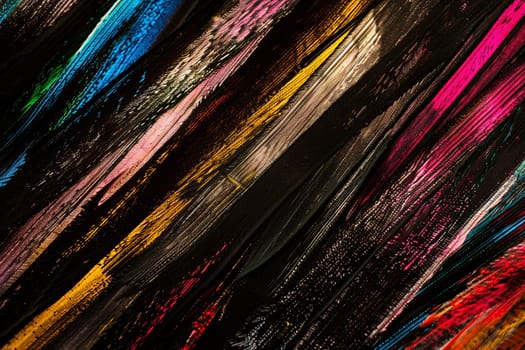 Vibrant abstract brush strokes in multicolor art composition.