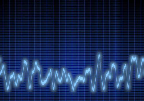great image of a blue audio or sound wave