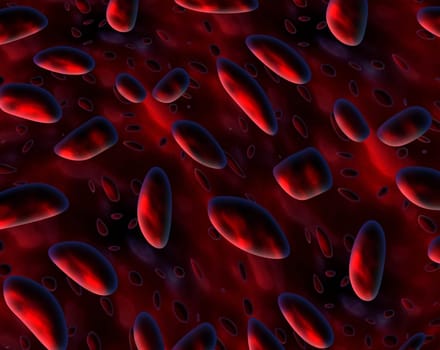 blood cells or germs floating around in an artery