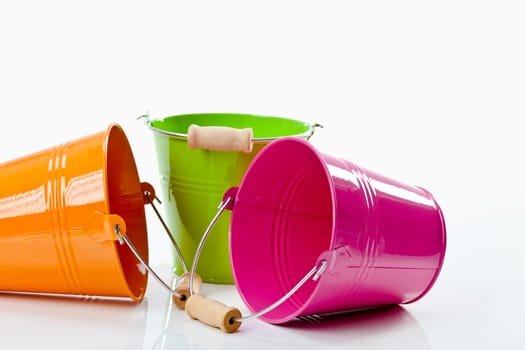 colorful metal bucket